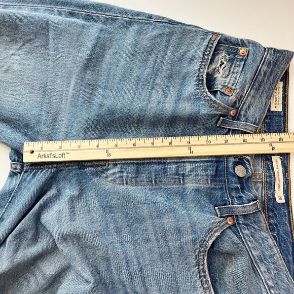 Levi's Ribcage Straight Ankle Jeans Distressed Lyocell Medium Wash - Size 28 - Picture 8 of 9